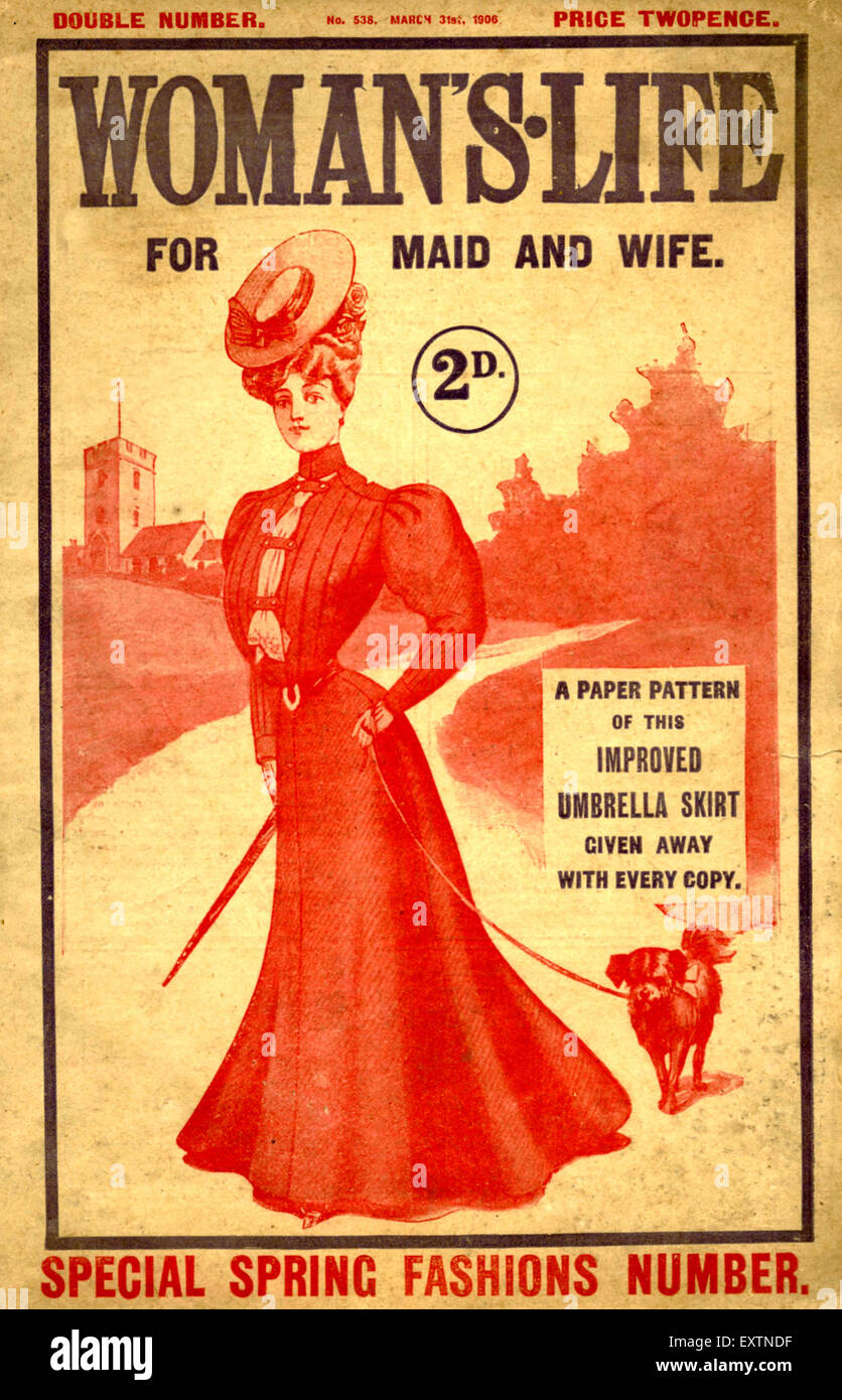1900s UK Womans Life Magazine Cover Stock Photo
