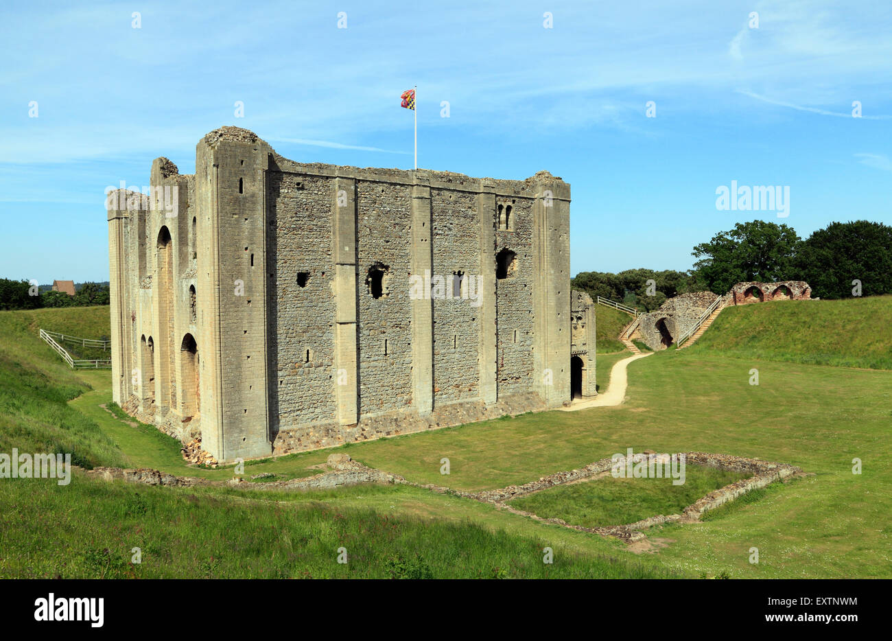 Castle Rising Castle, 12th century Norman keep, Norfolk England UK English medieval castles Stock Photo