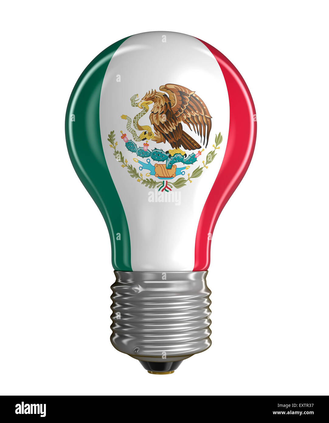 Light bulb with Mexican flag. Image with clipping path Stock Photo Alamy