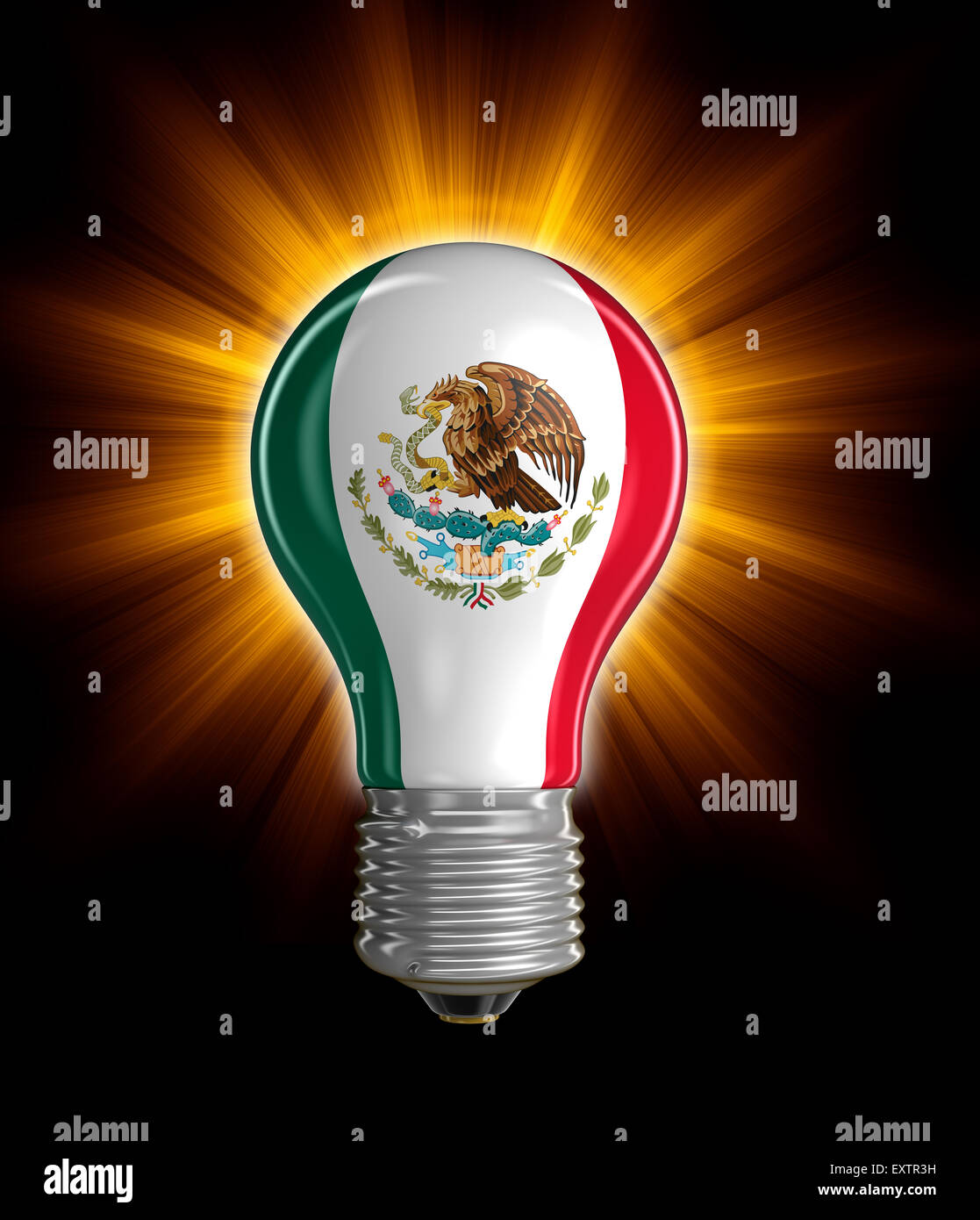 Light bulb with Mexican flag. Image with clipping path Stock Photo Alamy