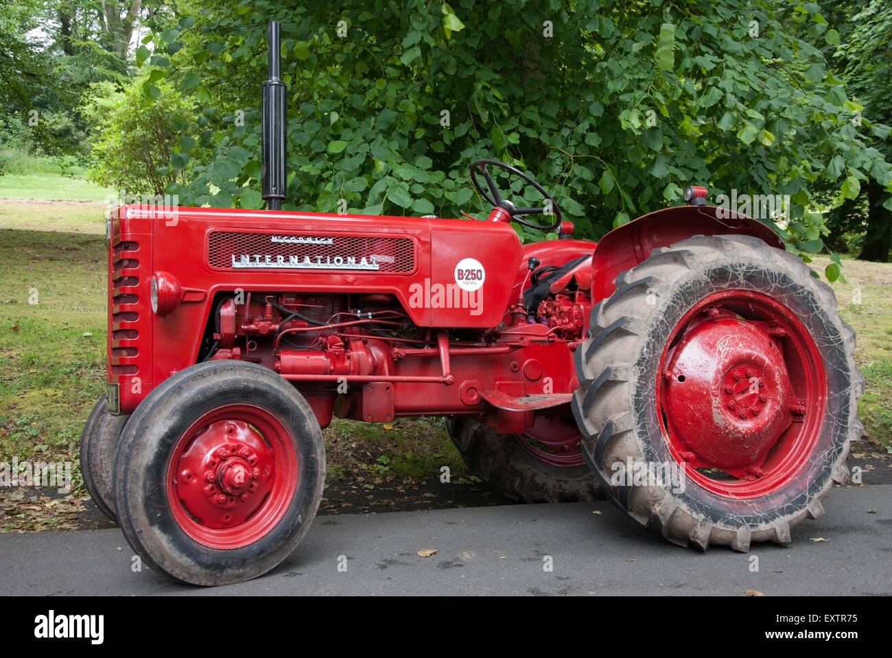 1950's Bright Red McCormick International B 250 Diesel Series Vintage FarmTractor