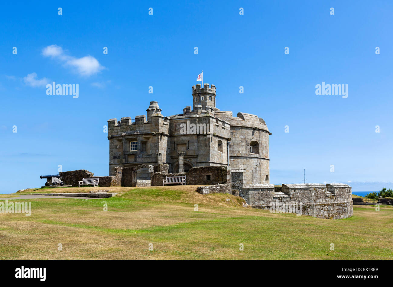 The Keep at Pendennis Castle, Falmouth, Cornwall, England, UK Stock Photo