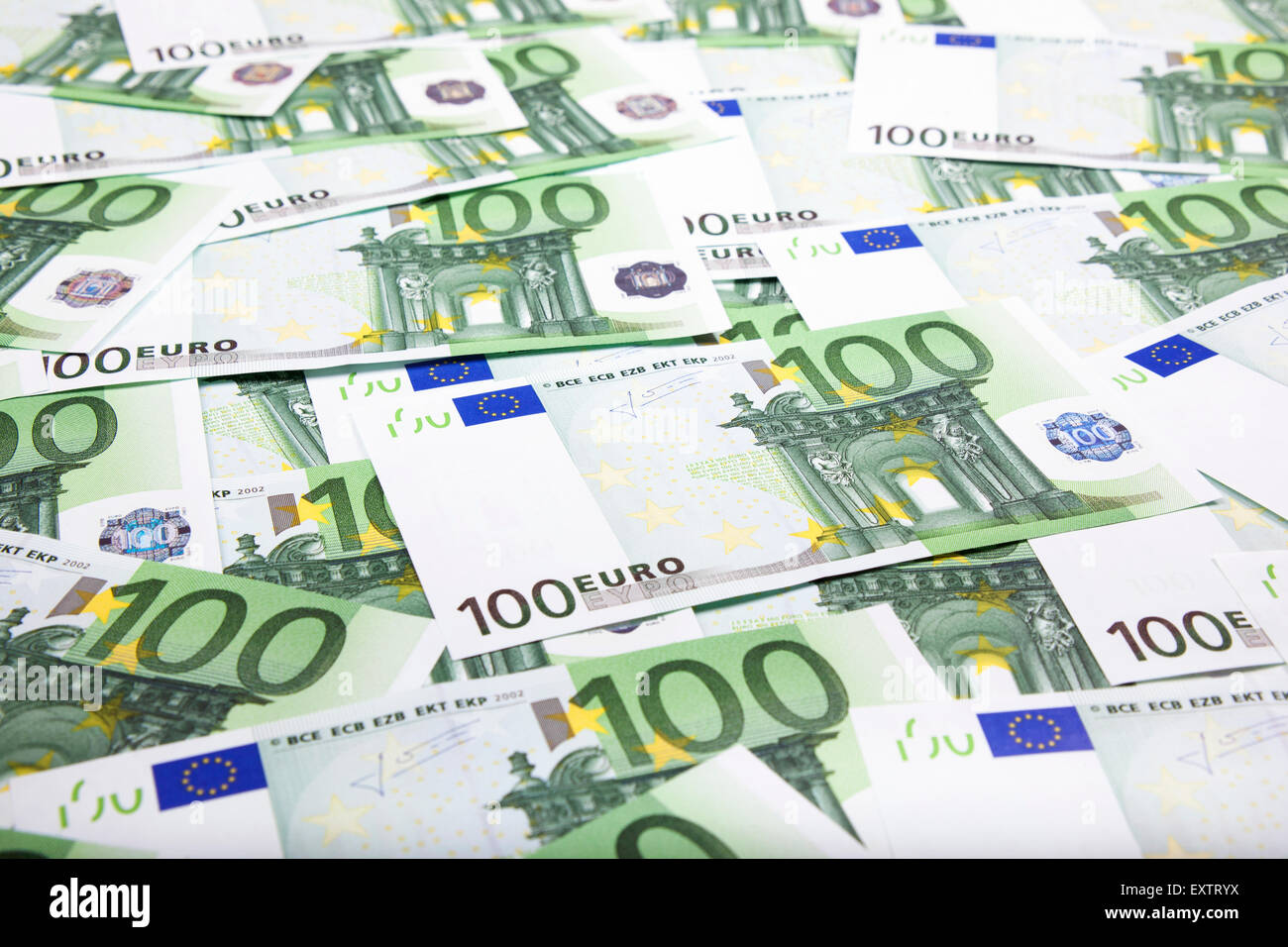100 Euro notes background Stock Photo