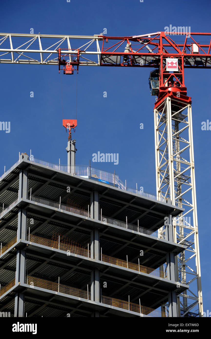 crane, building site, viale europa, eur, rome, italy Stock Photo