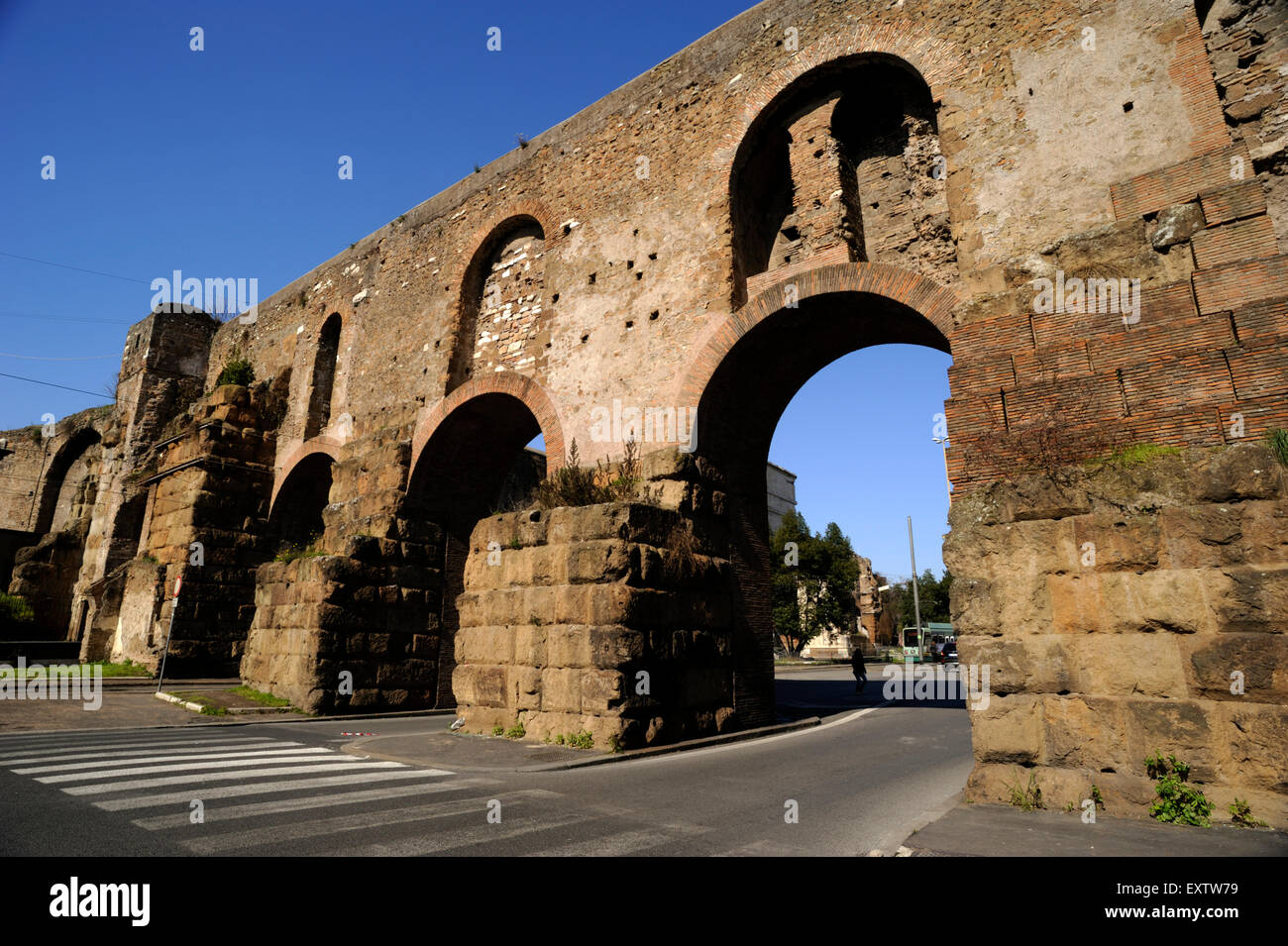 italy, rome, porta maggiore, ancient roman aqueduct Stock Photo - Alamy