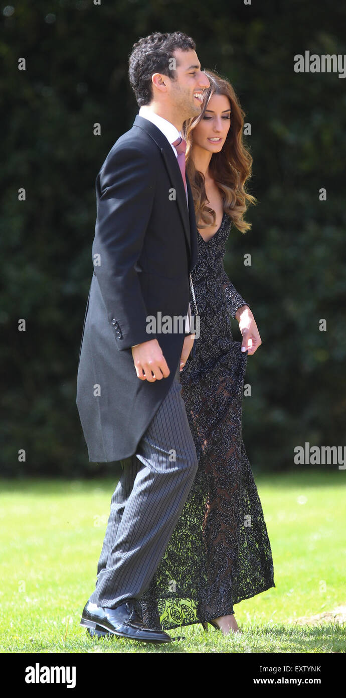 The wedding of Geri Halliwell and Christian Horner at St Mary's Church in  the Woburn Abbey Estate Featuring: Daniel Ricciardo, Jemma Boscovich Where:  London, United Kingdom When: 15 May 2015 Stock Photo - Alamy