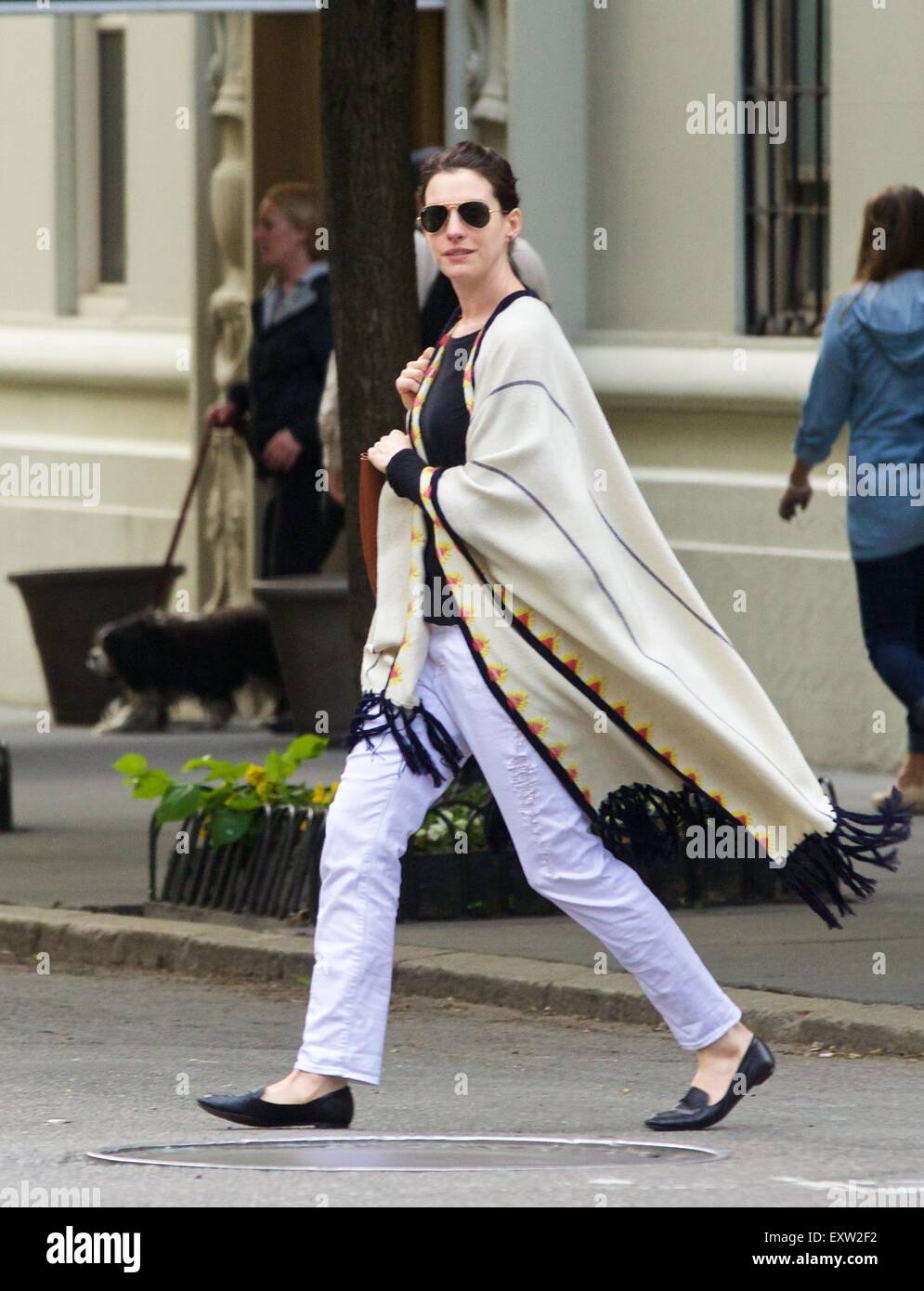 Anne Hathaway spotted out and about in the East Village Featuring: Anne ...