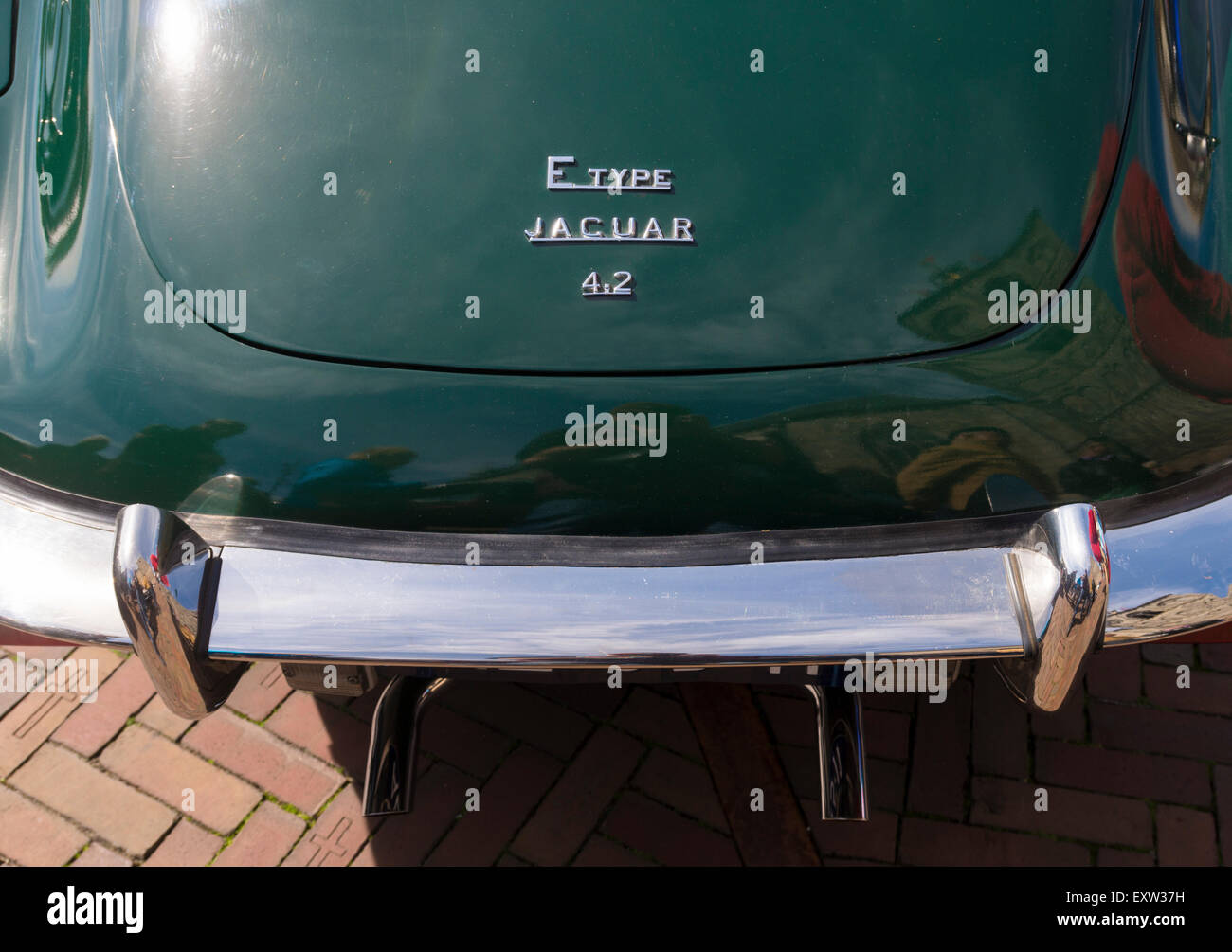 back of a jaguar e-type during the 14th orange tour. This annual tour takes places during the king's birthday celebrations, a na Stock Photo