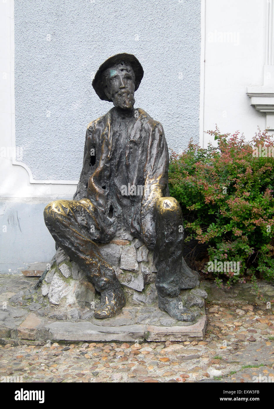 statue of Dura Jakšic famous Serbian poet, painter and writer in bohemian quarter of Skadarlija Belgrade Serbia Europe Stock Photo