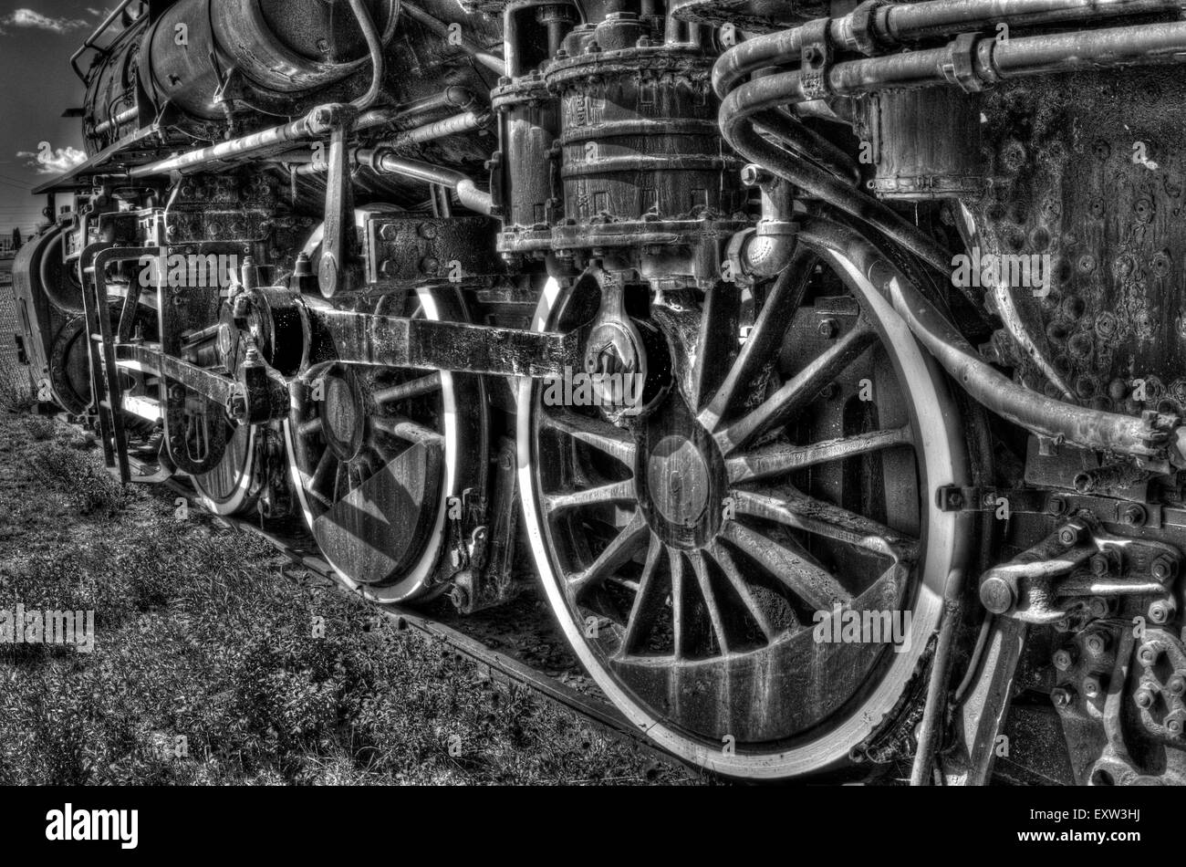 A litho treatment of a steam locomotive Stock Photo