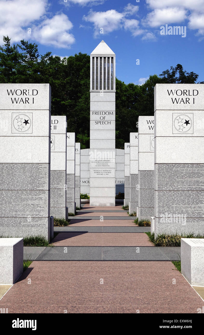 East Tennessee Veterans Memorial, dedicated to area service people who died during named