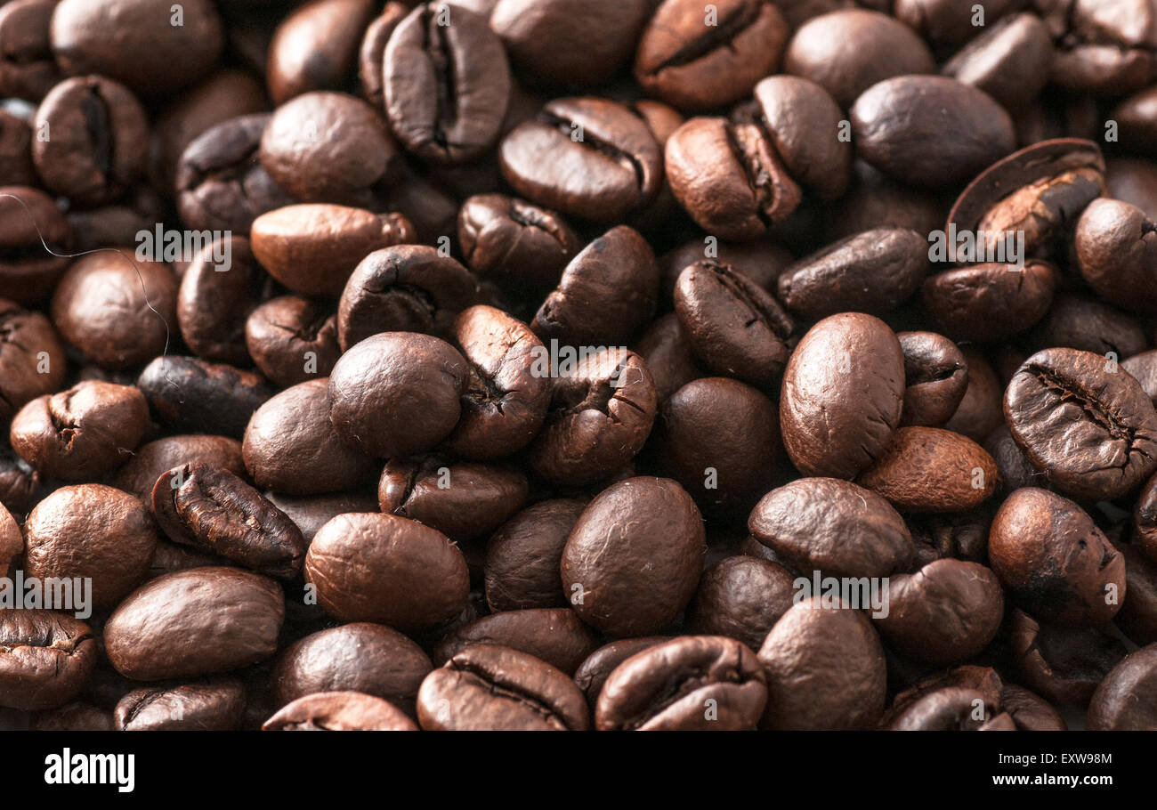 macro coffee beans roasted Stock Photo - Alamy