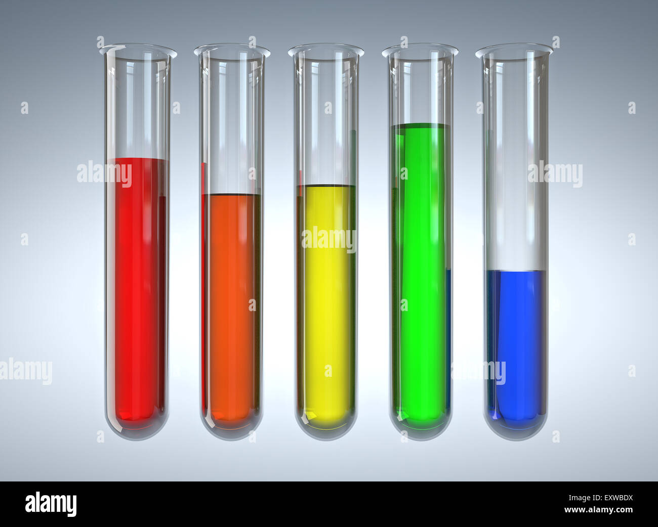 3d image of classic glass test tubes Stock Photo