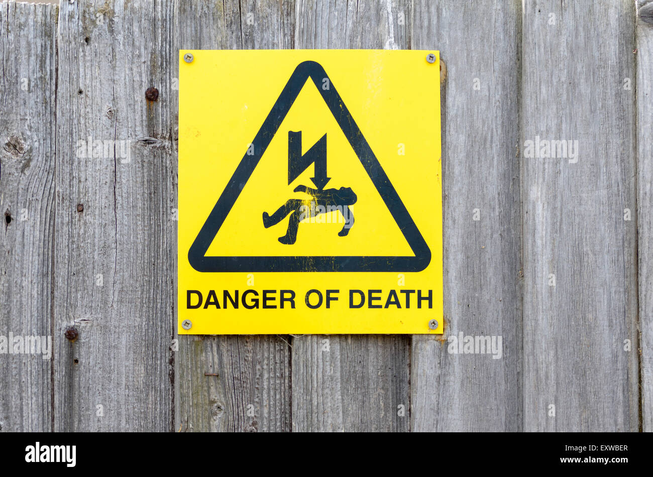 sign of danger of death high voltage, UK Stock Photo