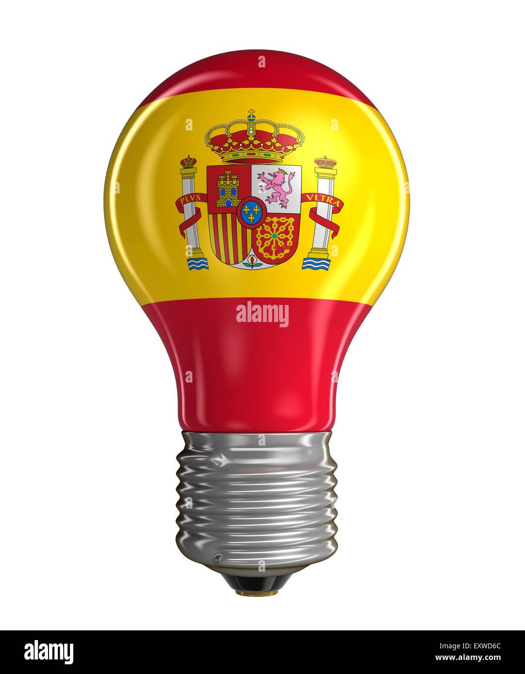 Light bulb with Spanish flag. Image with clipping path Stock Photo Alamy