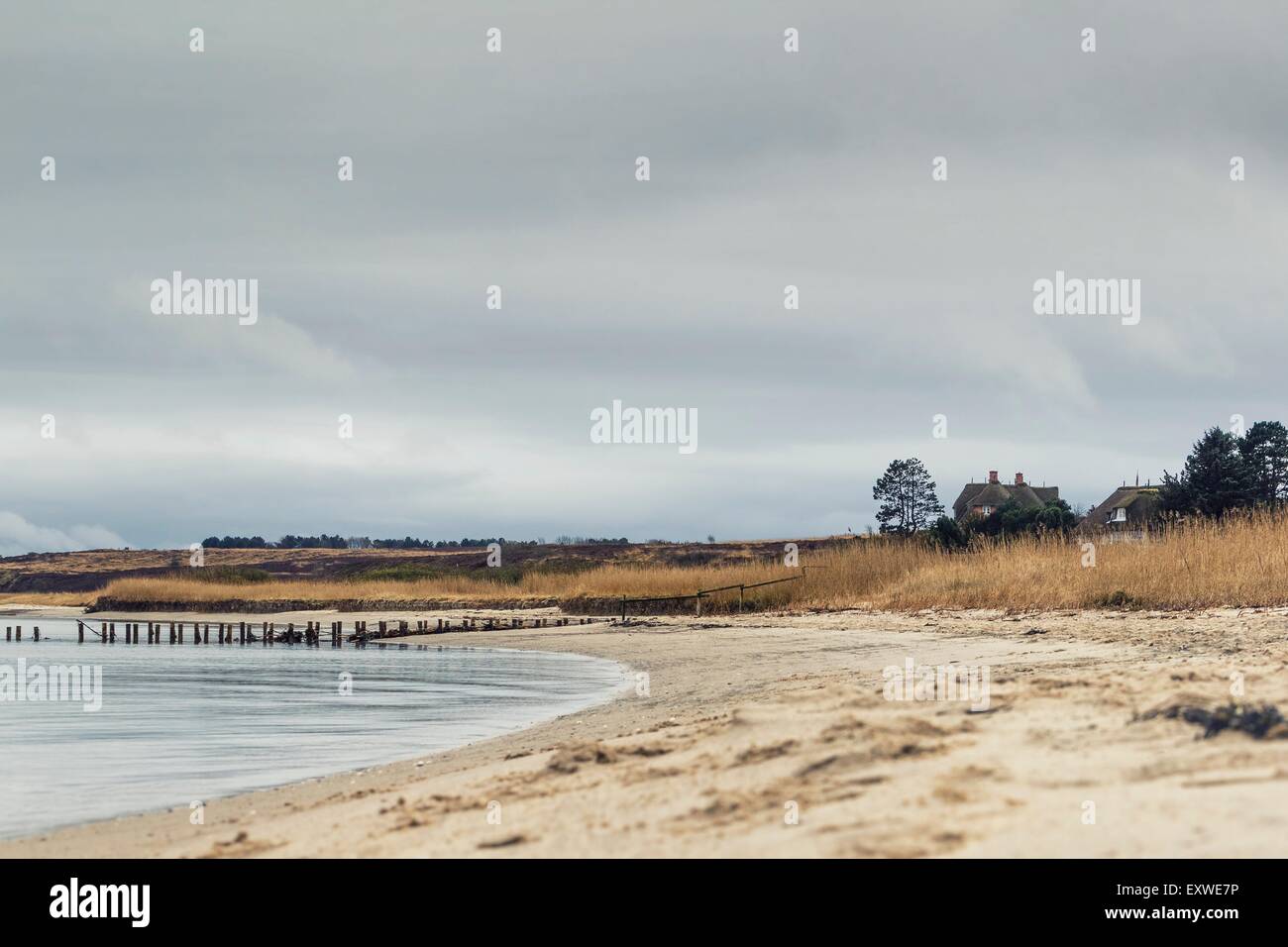 Rain clouds over the beach of Kampen, Sylt, Germany Stock Photo