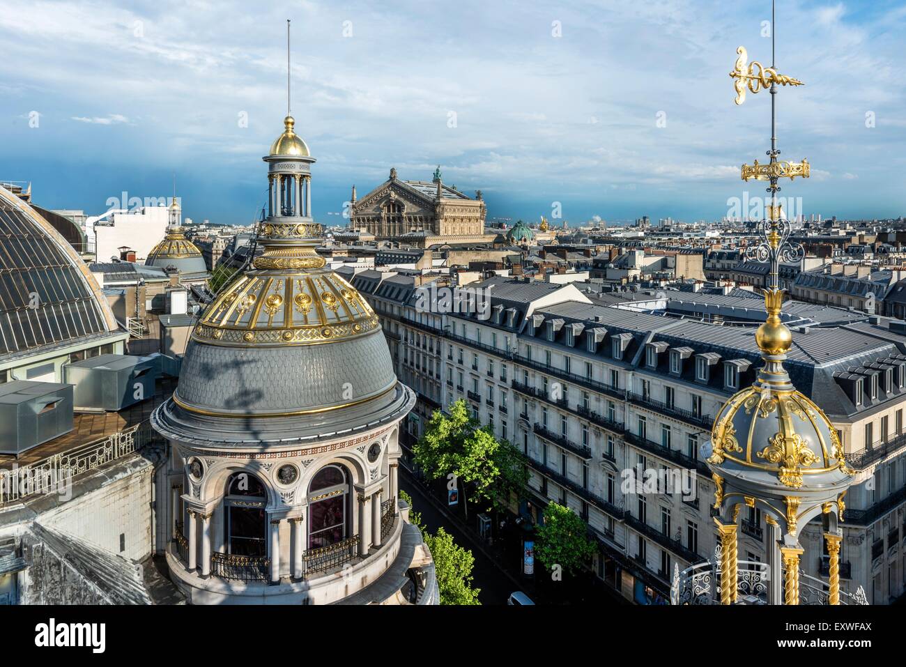View from the roof top terrace of Printemps, Paris, France, Europe Stock Photo