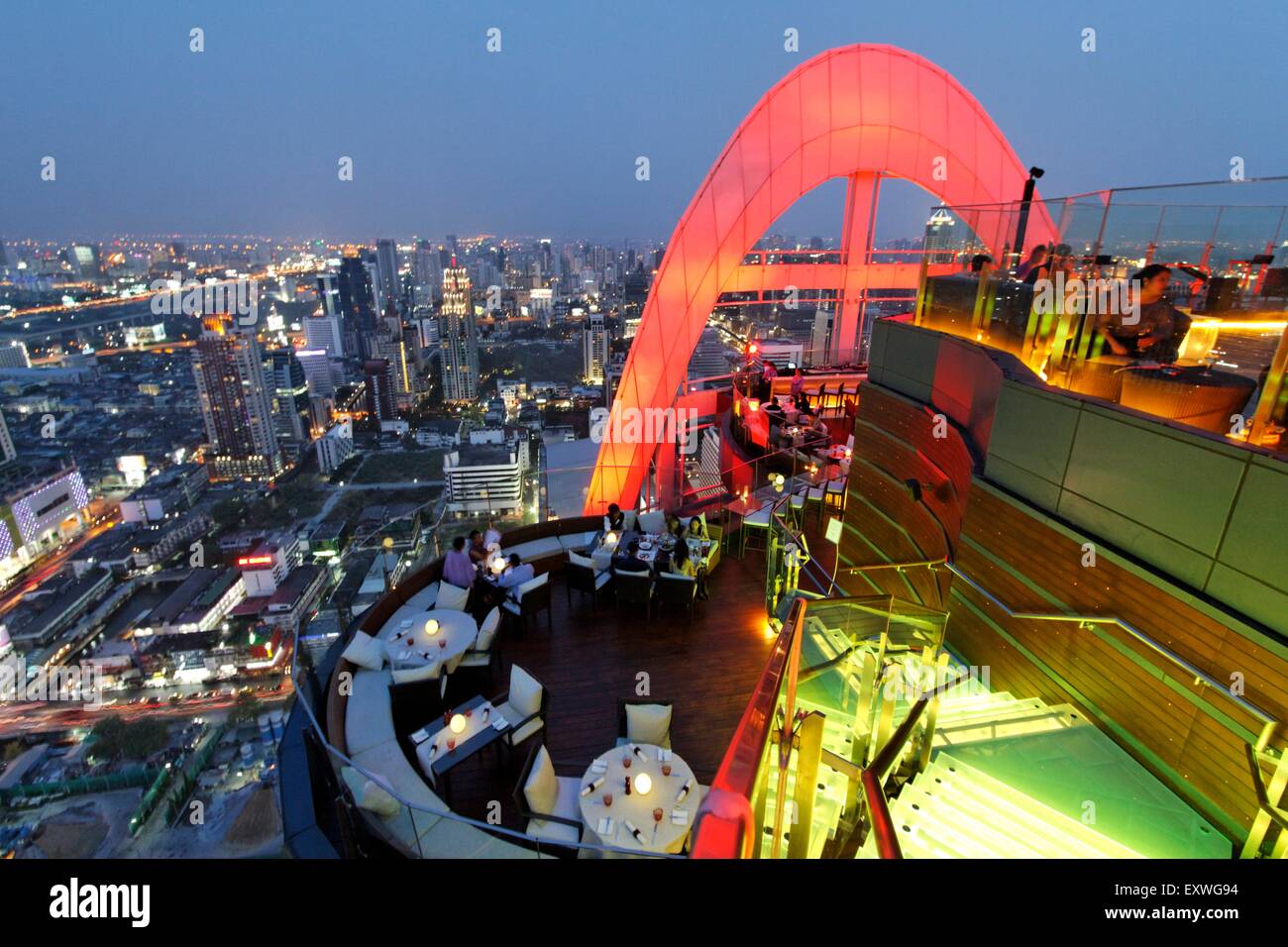 Red Sky Rooftop Bar Centara Grand Bangkok Thailand Asia Stock Photo Red Sky Rooftop Bar Centara Grand Bangkok Thailand Asia Stock Photo