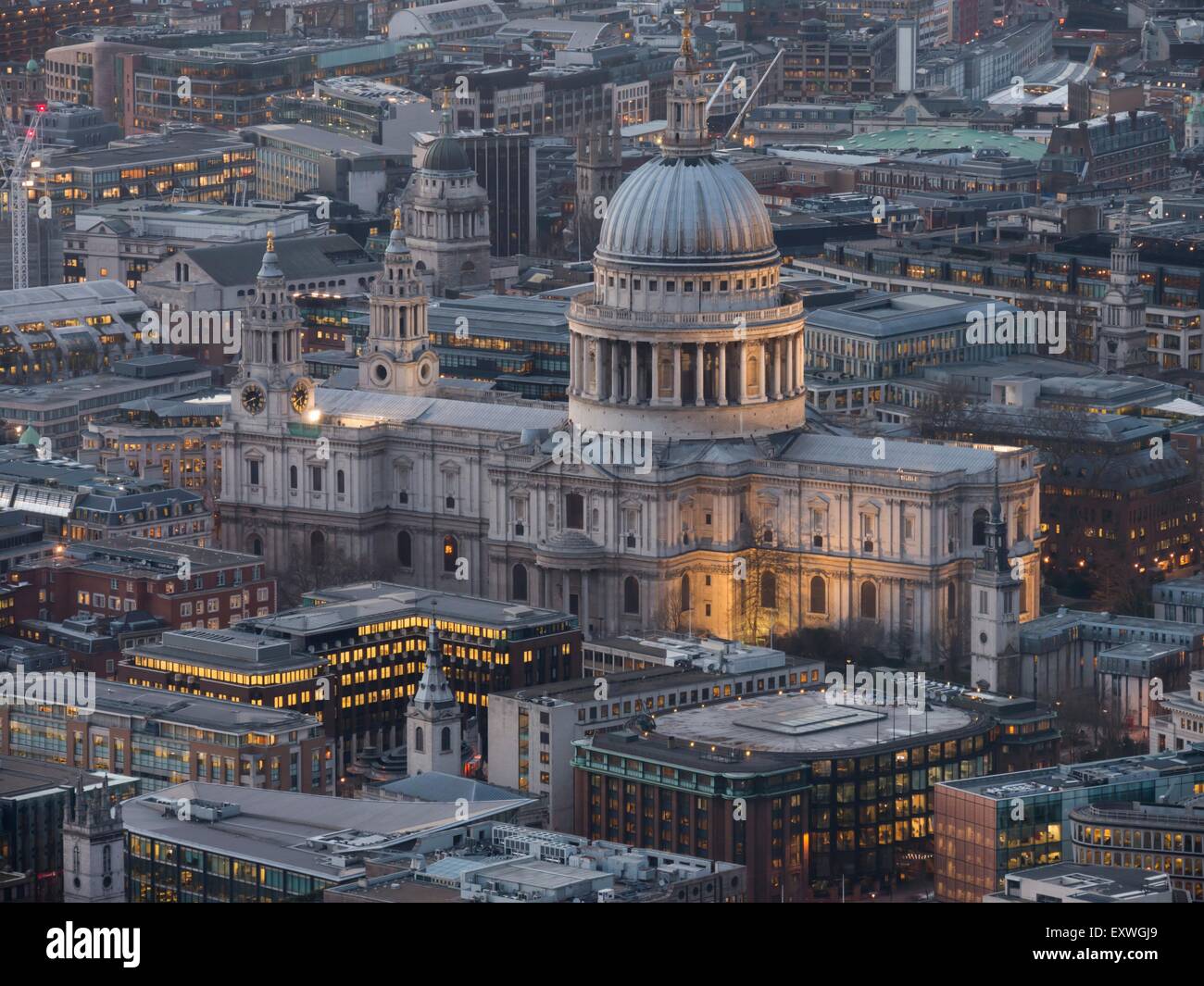 Cityscape of London with St. Pauls Cathedral, UK Stock Photo