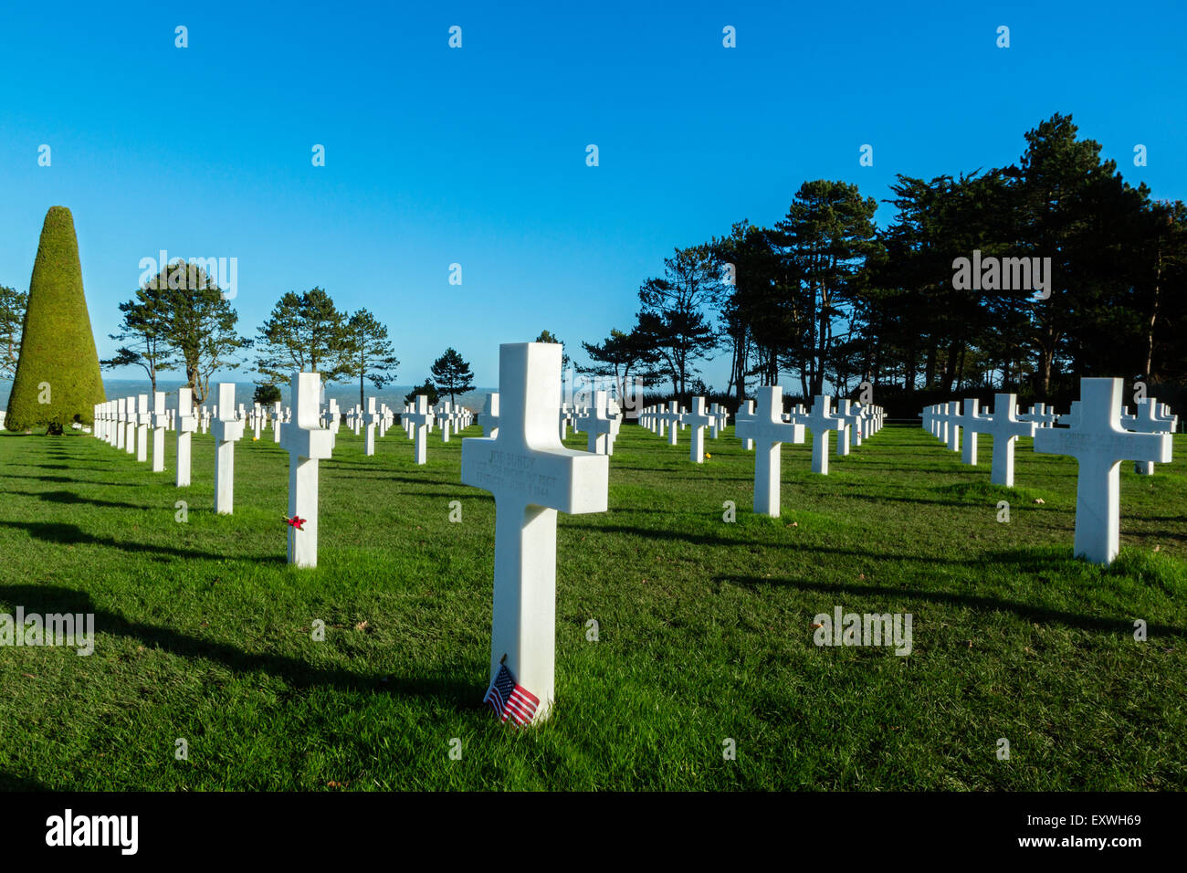 American Cemetery At Colleville Sur Mer, Normandy, France Stock Photo