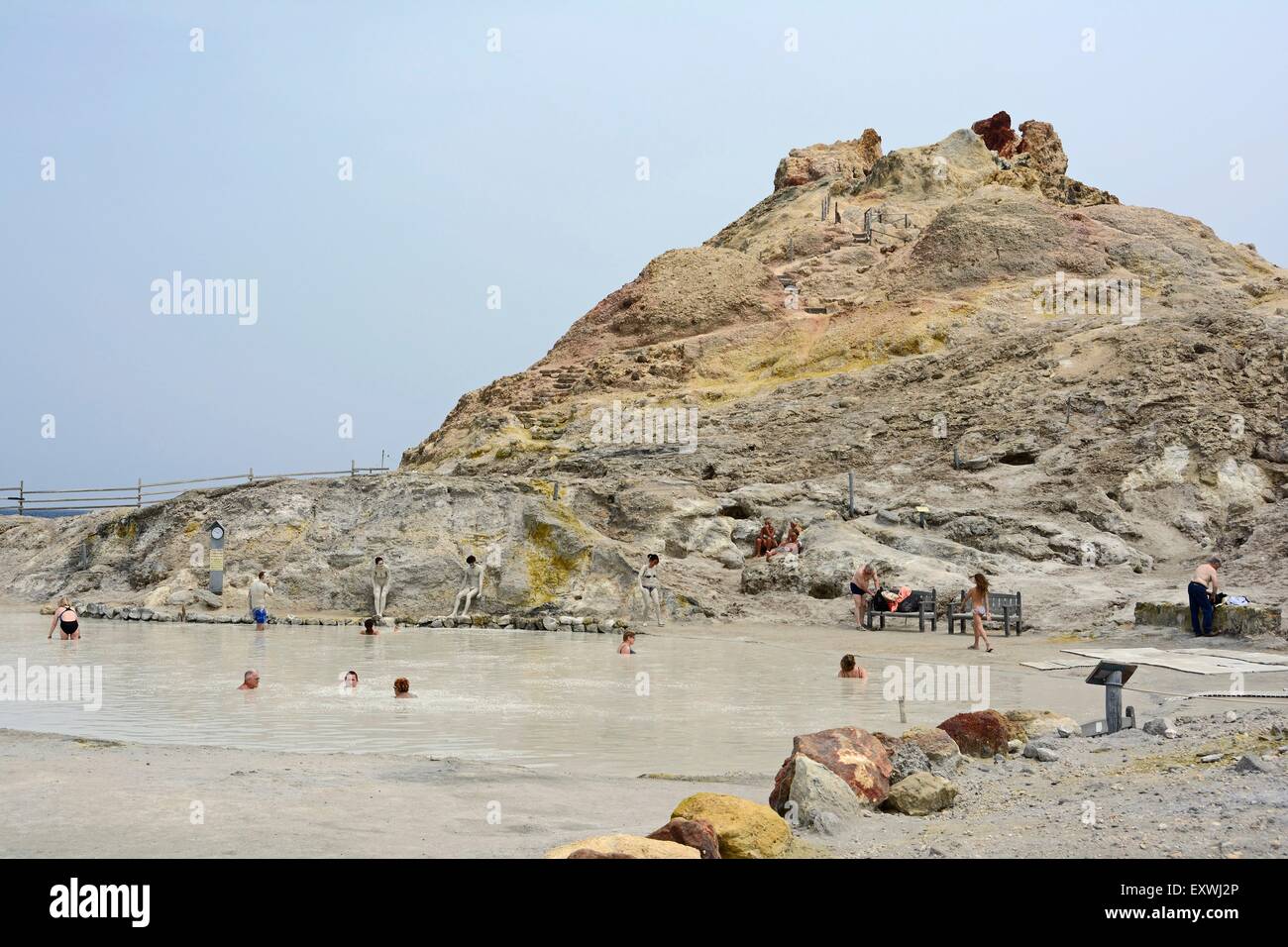 Fumarole and mud-bath, Vulcano, Lipari Islands, Sicily, Italy, Europe Stock Photo