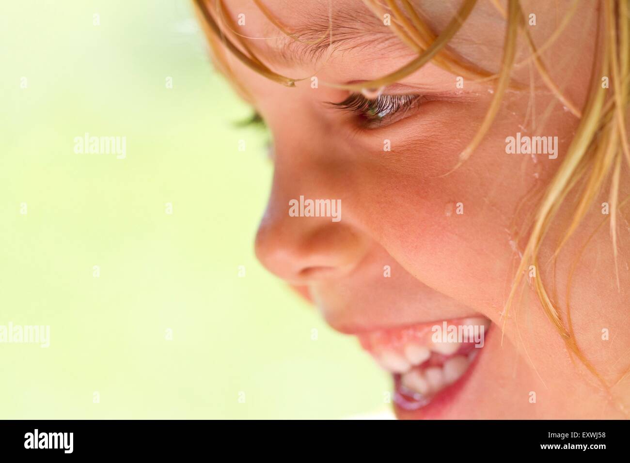 Girl with wet hair Stock Photo