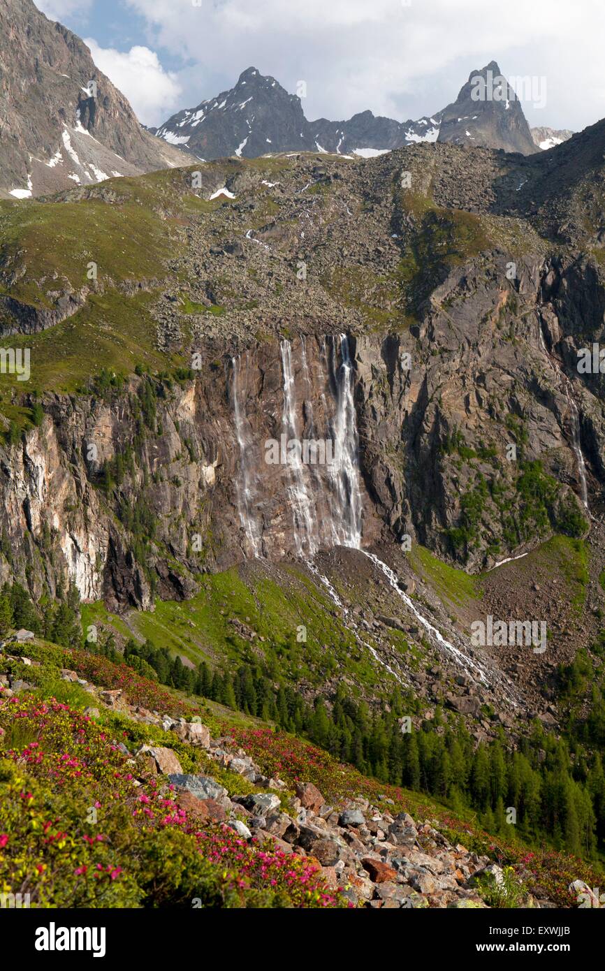 Renk Falls, Kaunertal, Tyrol, Austria Stock Photo