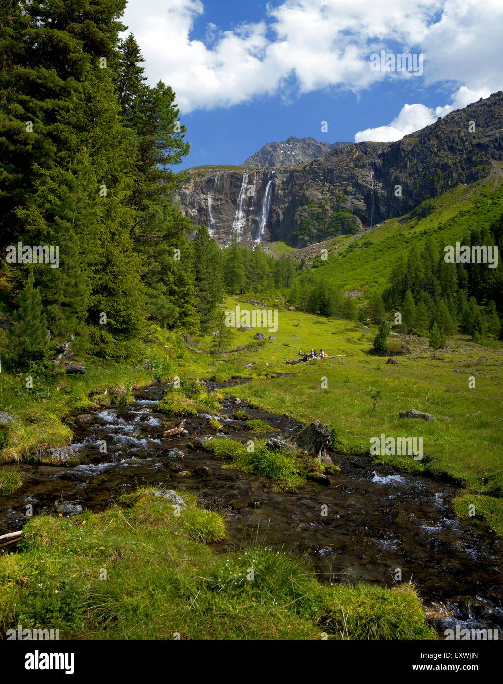 Renk Falls, Oetztal Alps, Tyrol, Austria Stock Photo