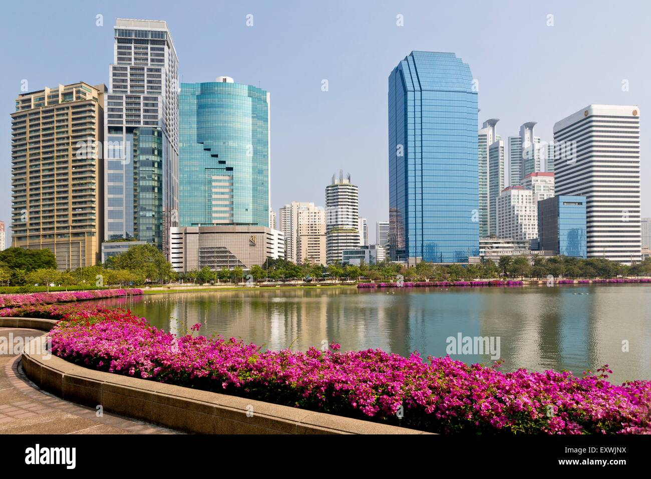 Highrises, Banjakitti Park, Bangkok, Thailand, Asia Stock Photo