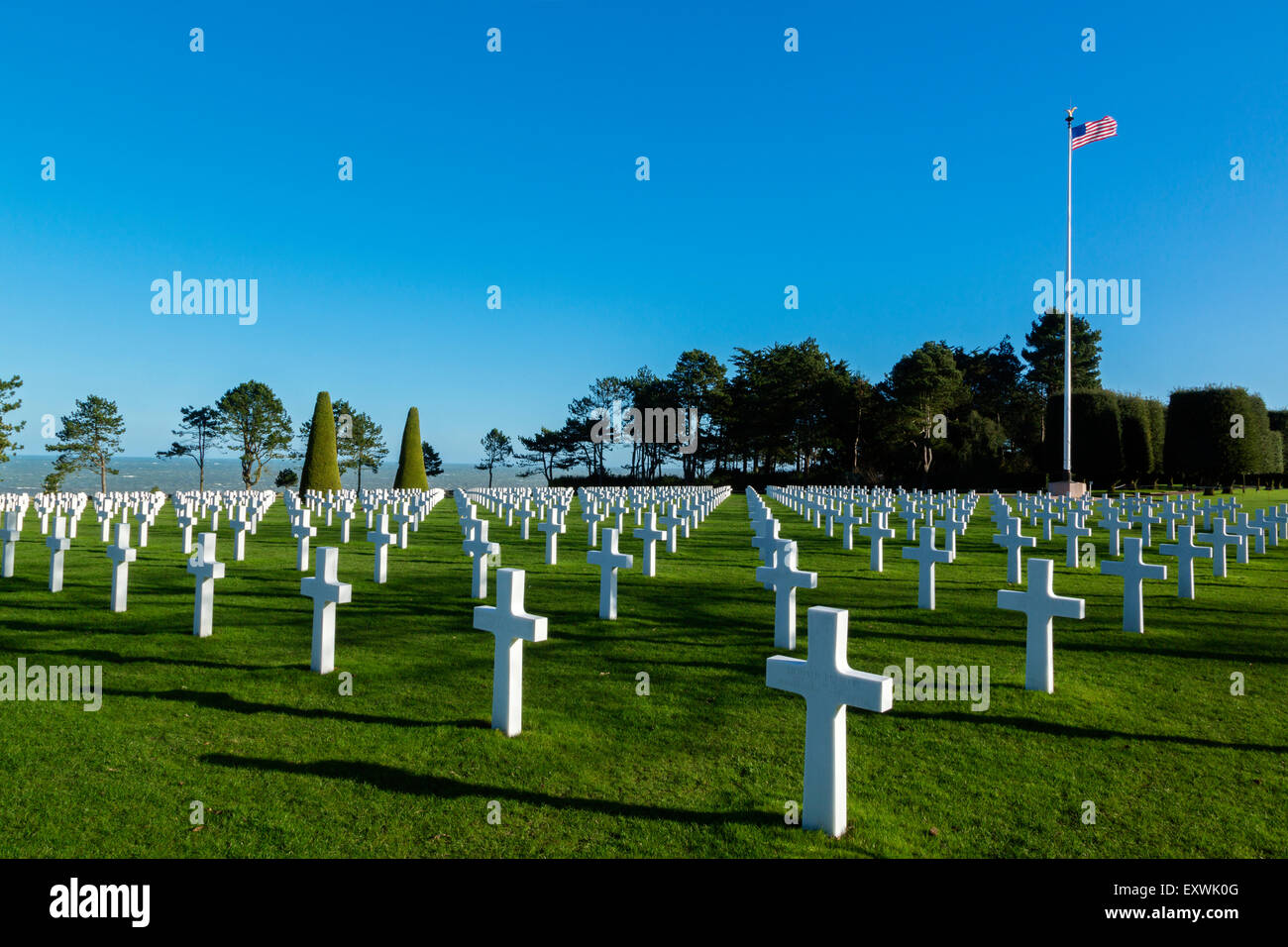 American Cemetery At Colleville Sur Mer, Normandy, France Stock Photo
