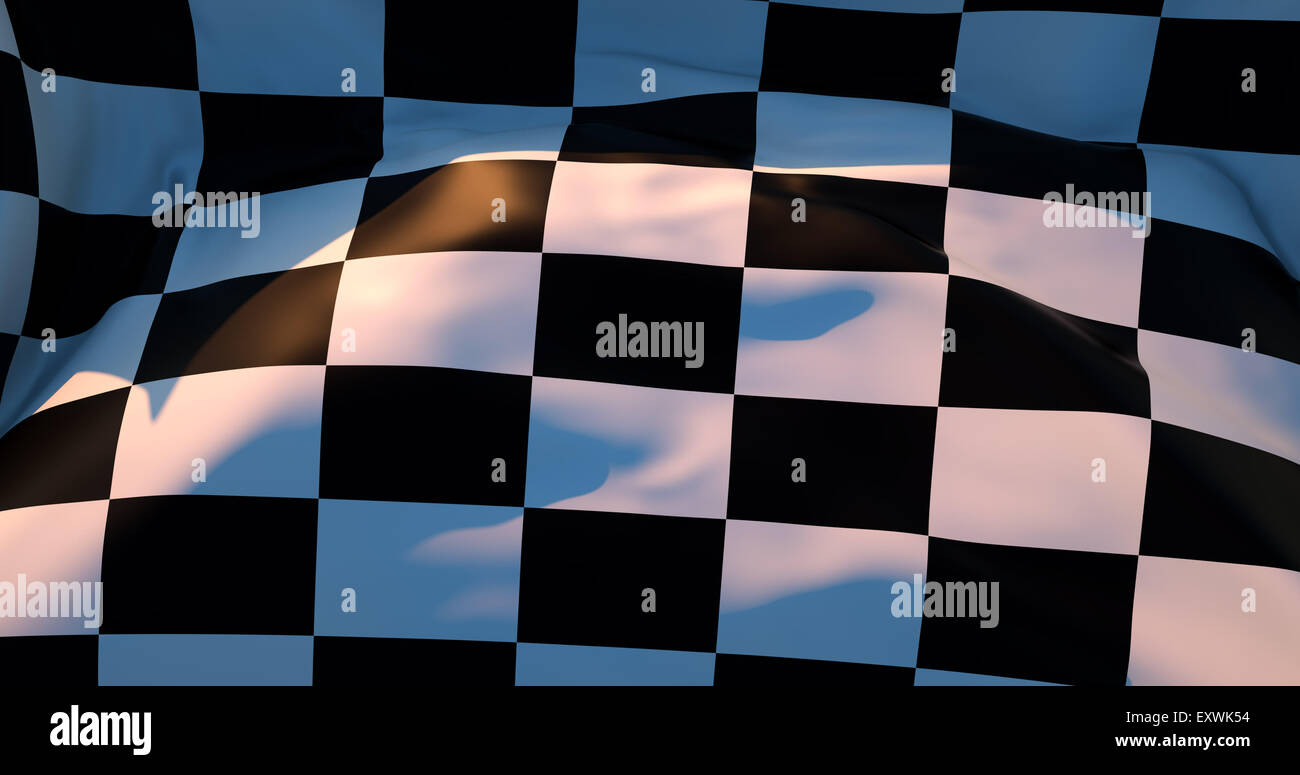 A close up of a checkered flag in motion Stock Photo