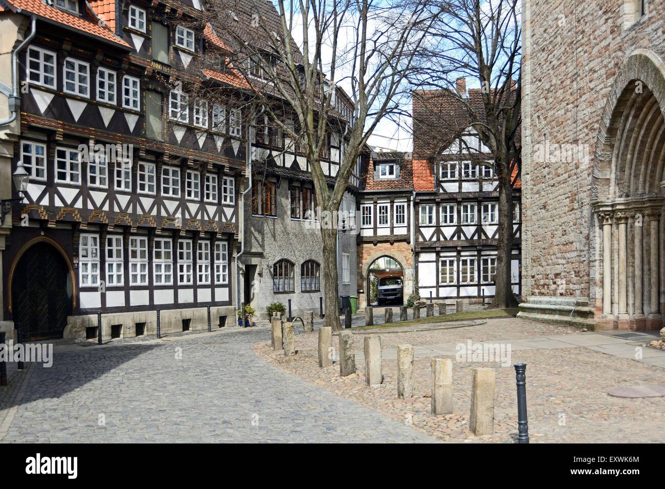 Timber-framed houses, Braunschweig, Lower Saxony, Germany, Europe Stock Photo