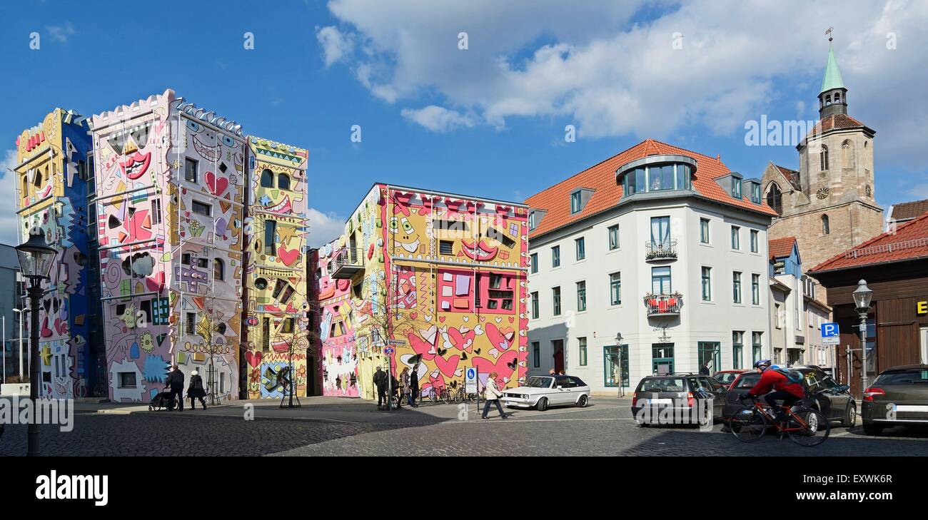 Happy Rizzi House and Magni church, Braunschweig, Lower Saxony, Germany, Europe Stock Photo