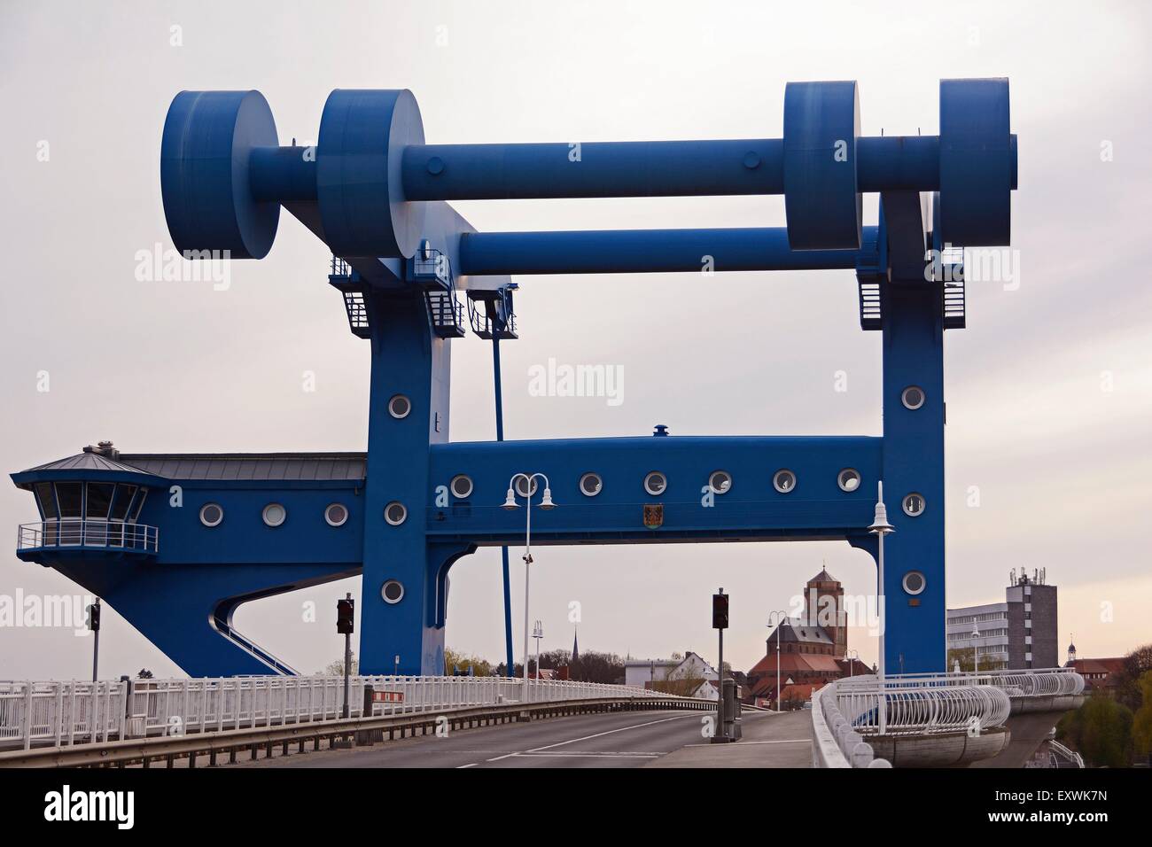 Peenestrom bridge Blaues Wunder, Wolgast, Mecklenburg-Western Pomerania, Germany, Europe Stock Photo