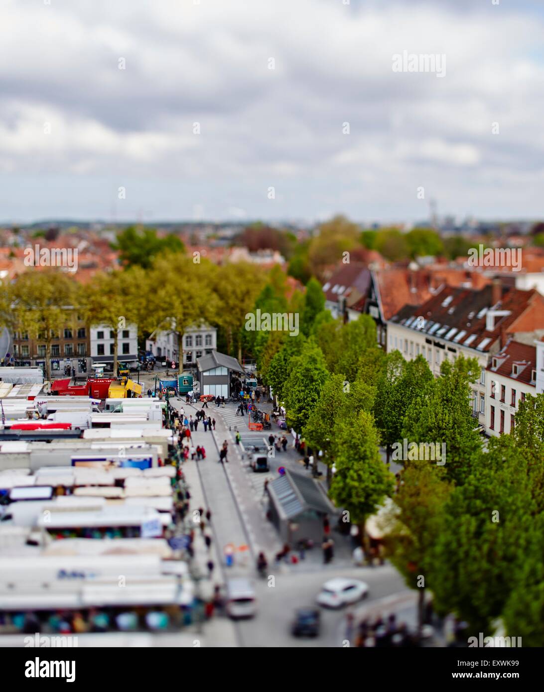 Market in Bruges, Belgium Stock Photo