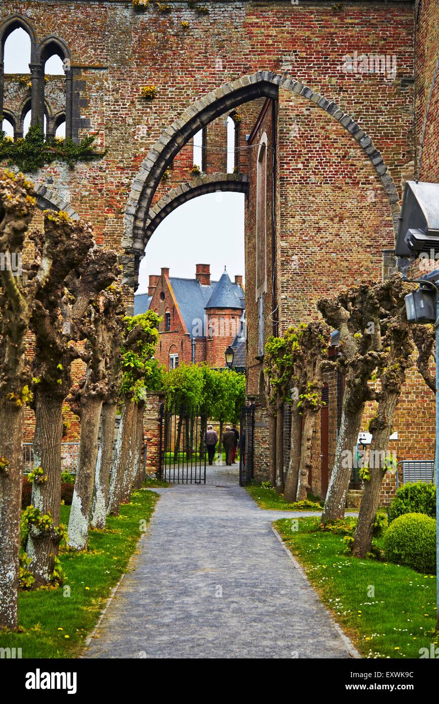 Archway at the church in Damme, Belgium Stock Photo