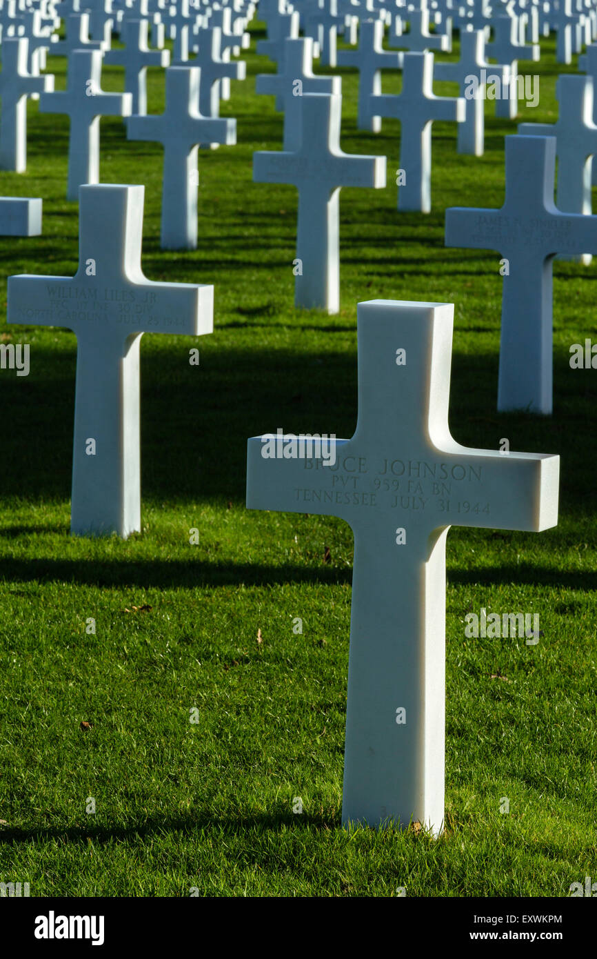 American Cemetery At Colleville Sur Mer, Normandy, France Stock Photo