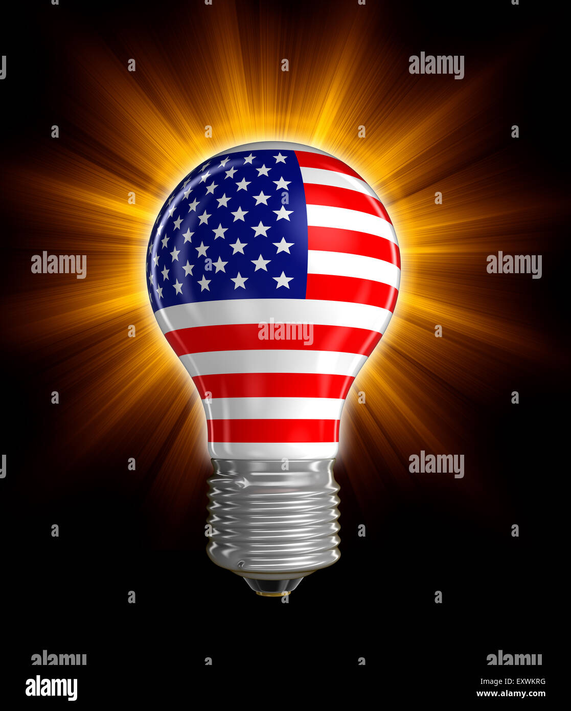 Light bulb with USA flag. Image with clipping path Stock Photo - Alamy