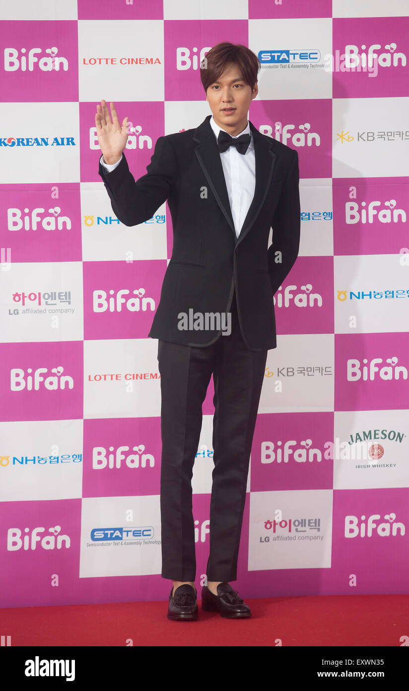 Lee Min-ho, Jul 16, 2015 : South Korean actor Lee Min-ho attends a red carpet event of the 19th Bucheon International Fantastic Film Festival in Bucheon, west of Seoul, South Korea. © Lee Jae-Won/AFLO/Alamy Live News Stock Photo