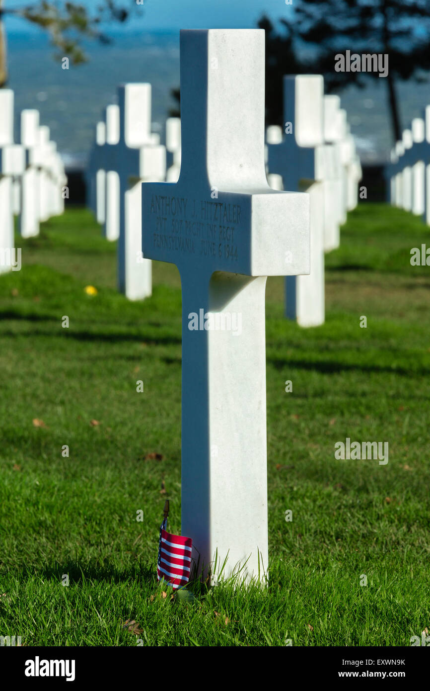 American Cemetery At Colleville Sur Mer, Normandy, France Stock Photo