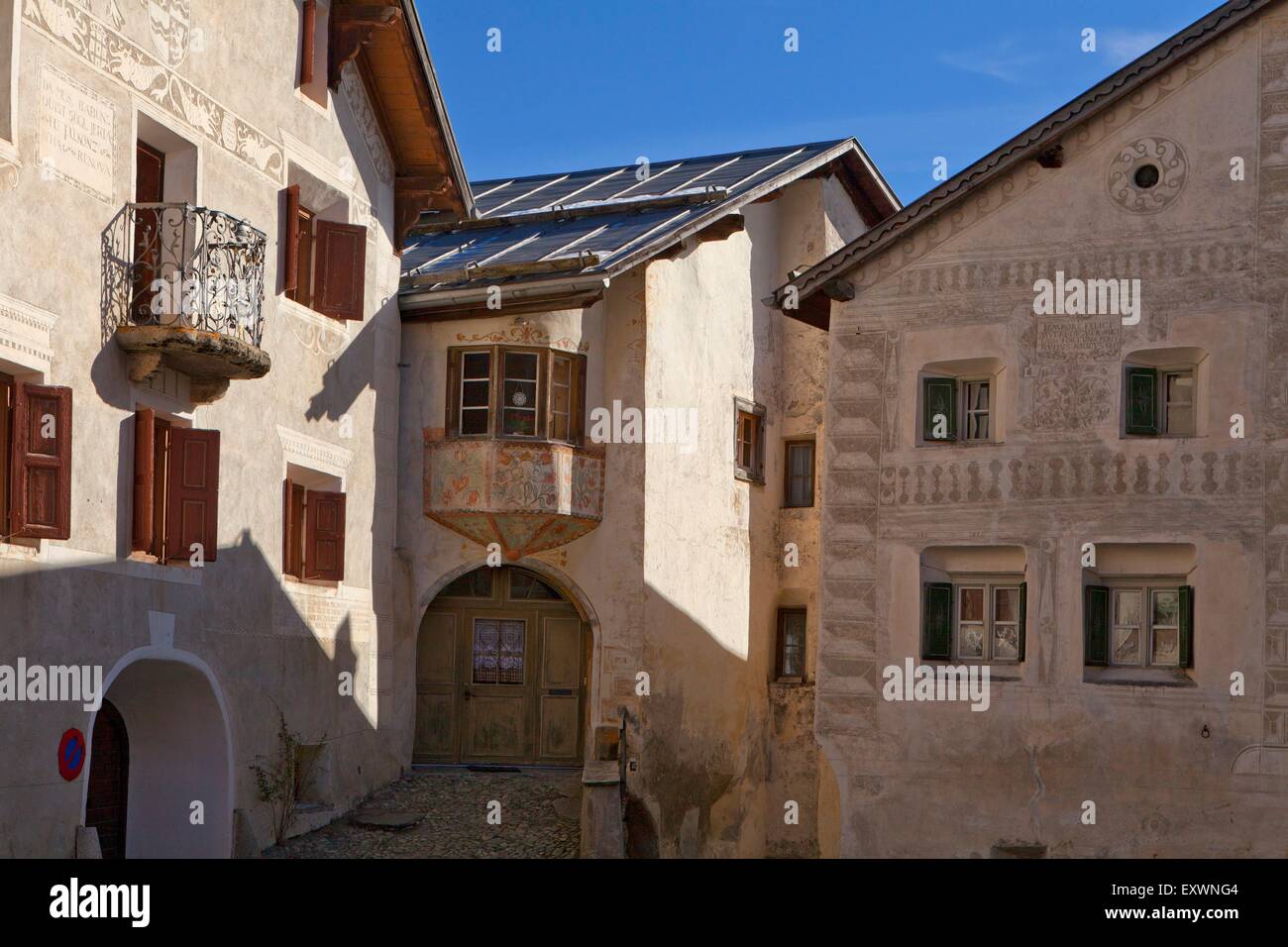 Houses in Guarda, Lower Engadine, Switzerland Stock Photo Alamy