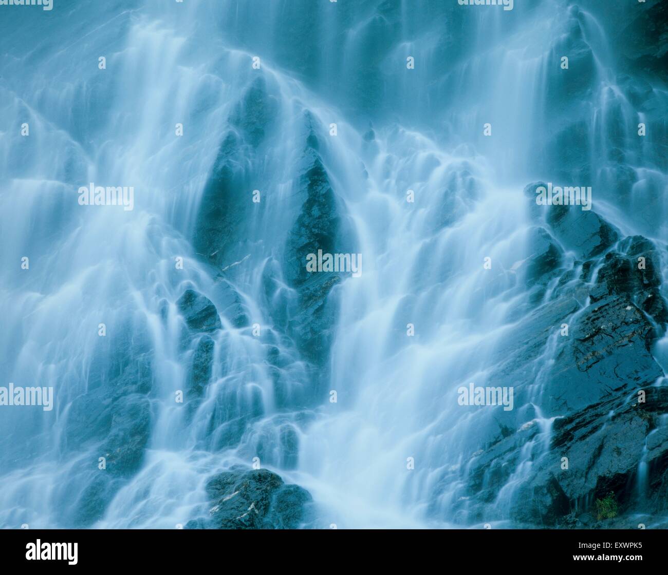 Waterfall near Sellrain, Tyrol, Austria, Europe Stock Photo