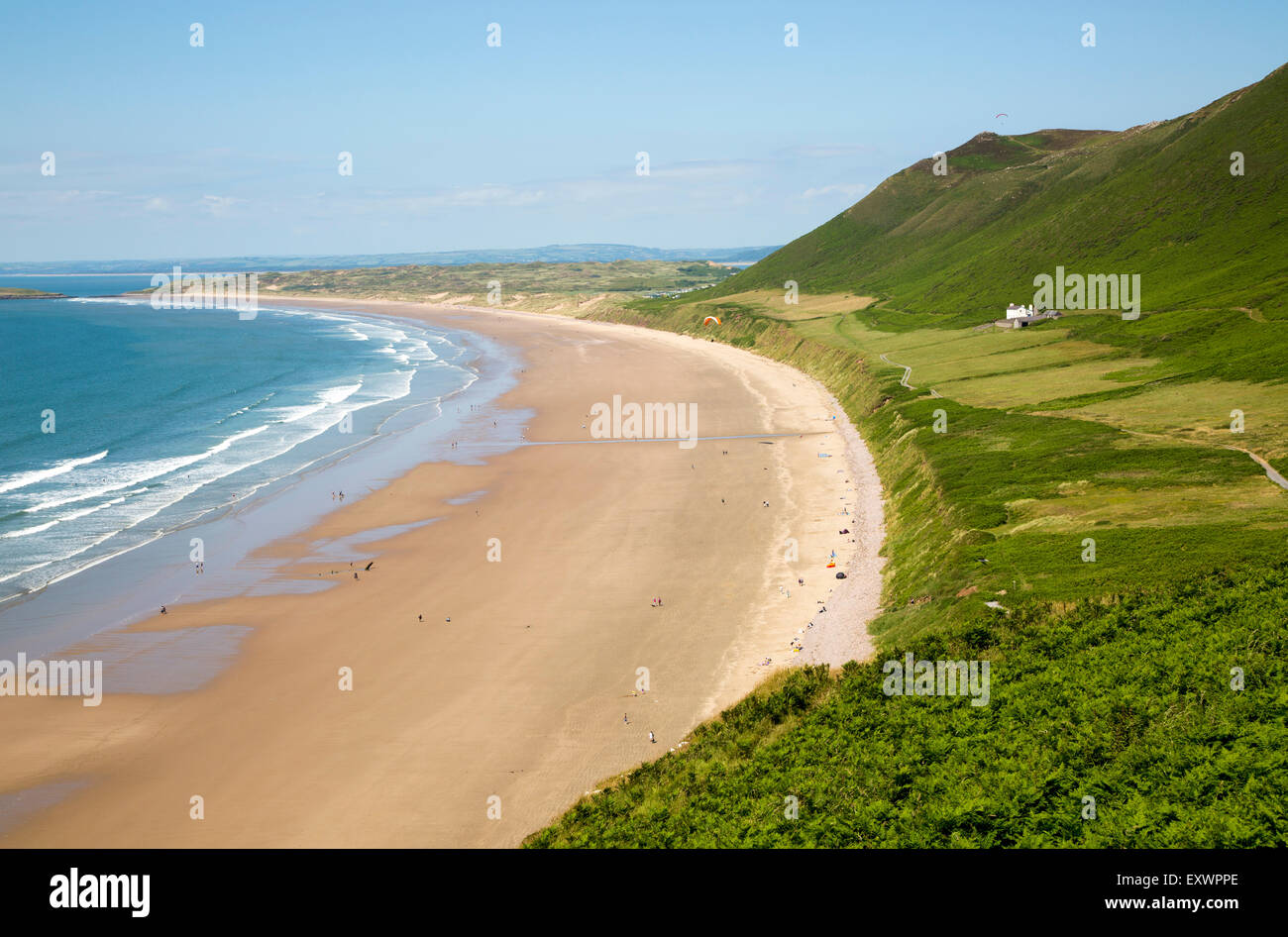 Rhossili beach, Gower peninsula, near Swansea, South Wales, UK Stock Photo