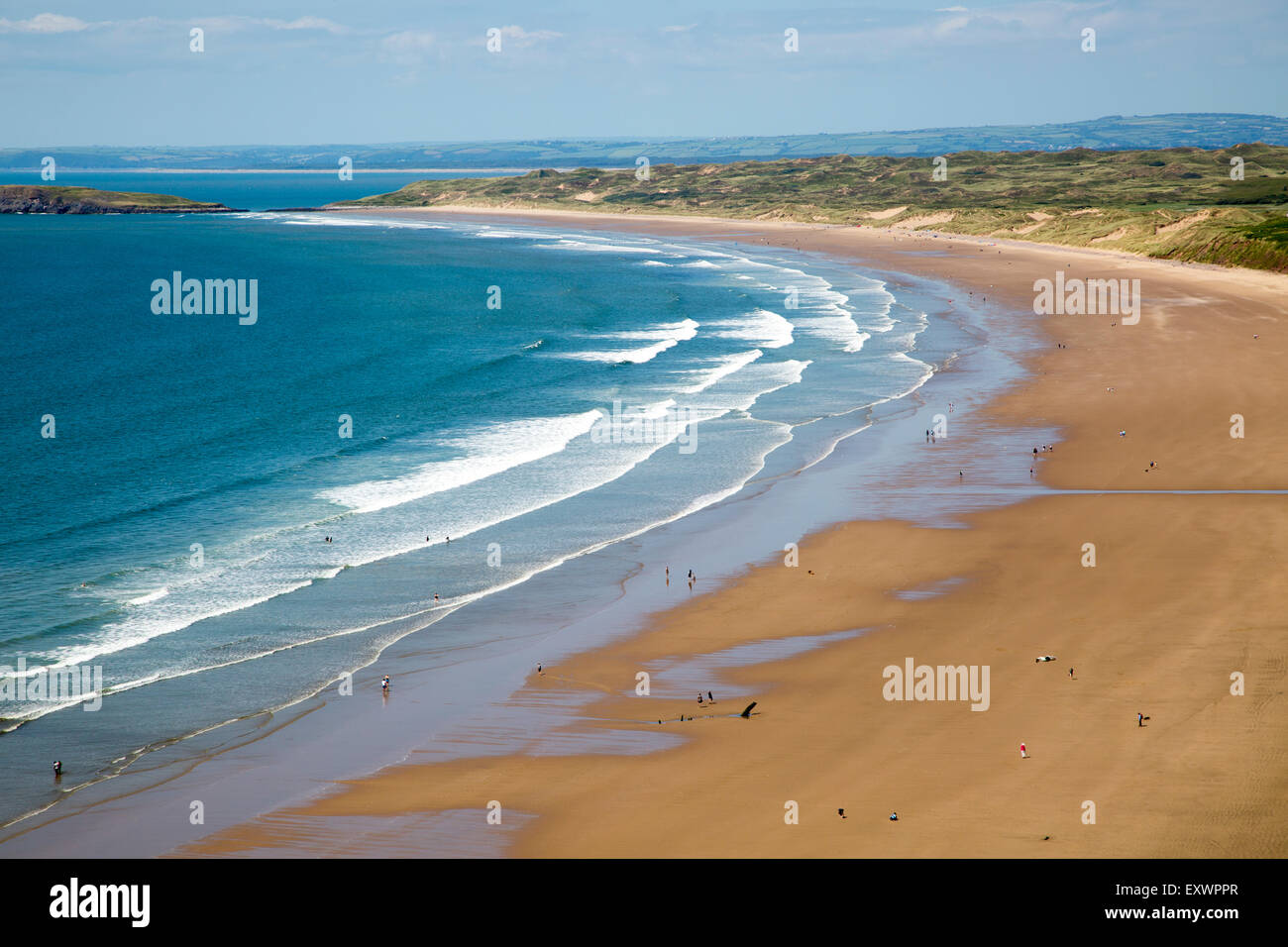 Rhossili beach, Gower peninsula, near Swansea, South Wales, UK Stock Photo