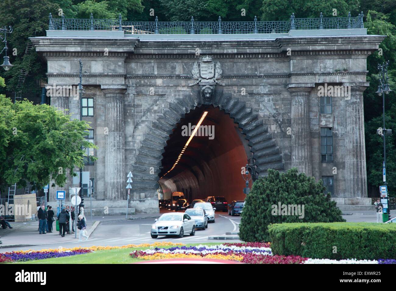 Tunnel at Castle Hill, Budapest, Hungary Stock Photo