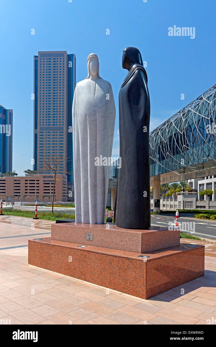 Statue at Sheikh Mohammed Bin Rashid Boulevard, Dubai Stock Photo