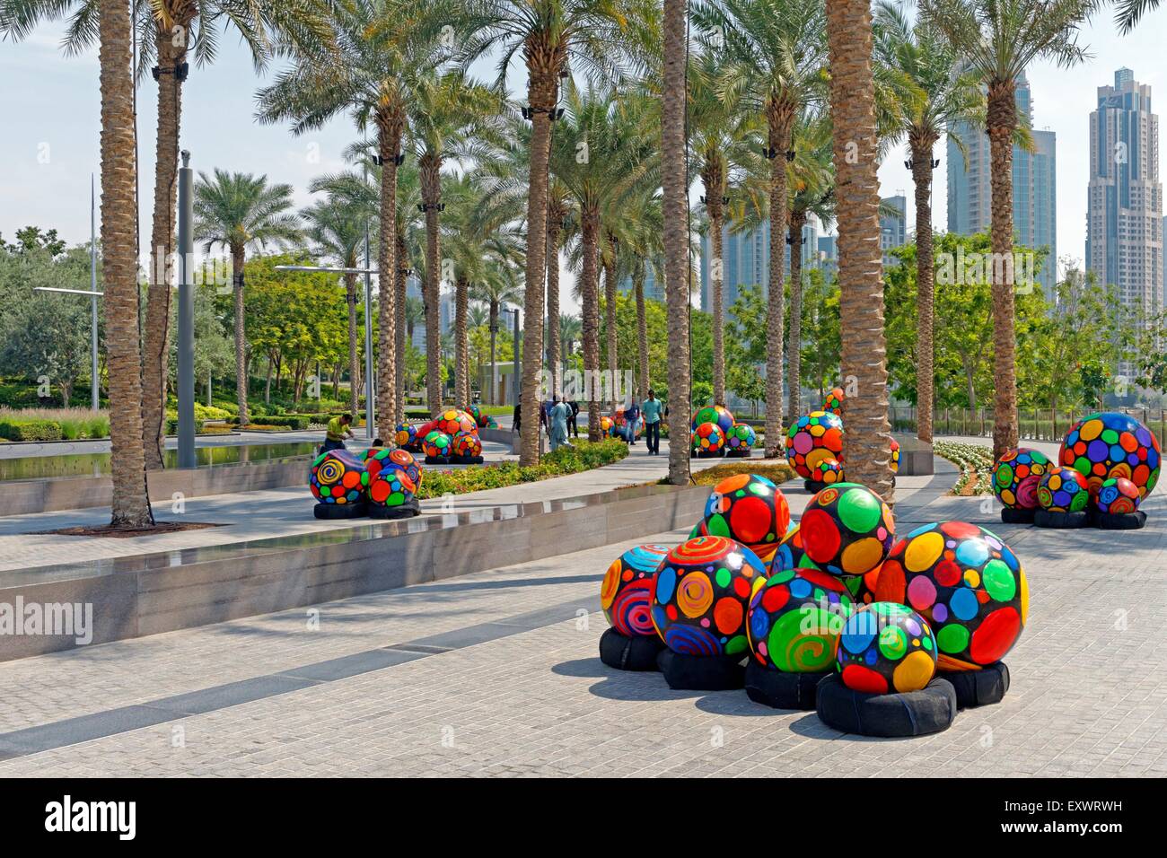 Art installation at Sheikh Mohammed Bin Rashid Boulevard, Dubai Stock Photo