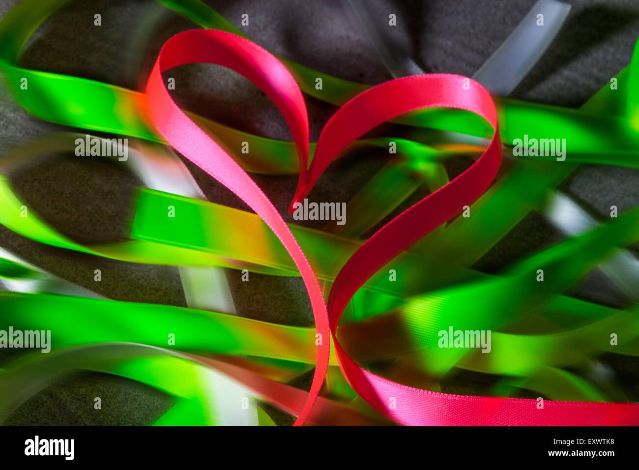 Heart made of paper ribbon Stock Photo