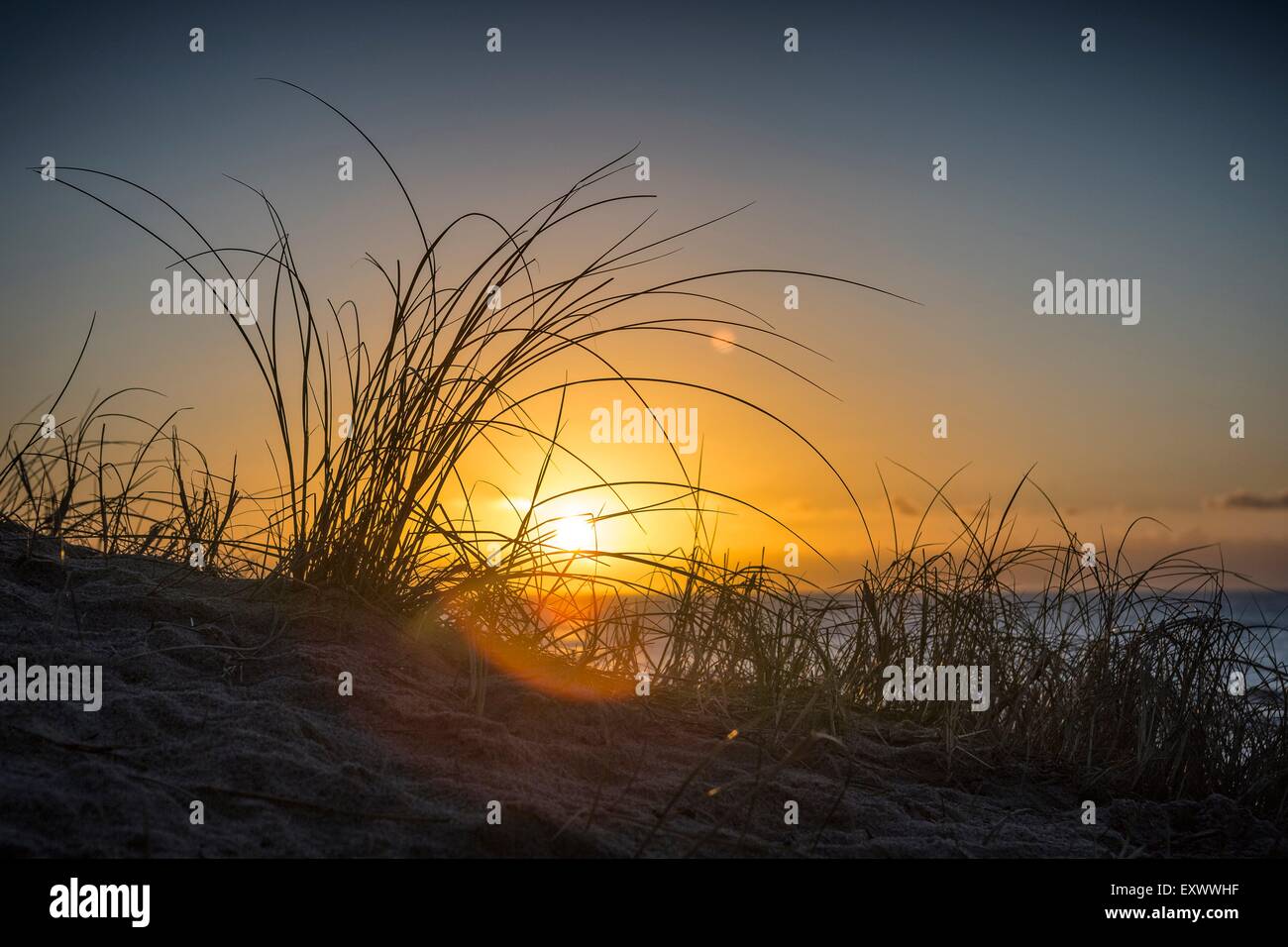 Sunset at beach, Sylt, Schleswig-Holstein, Germany, Europe Stock Photo