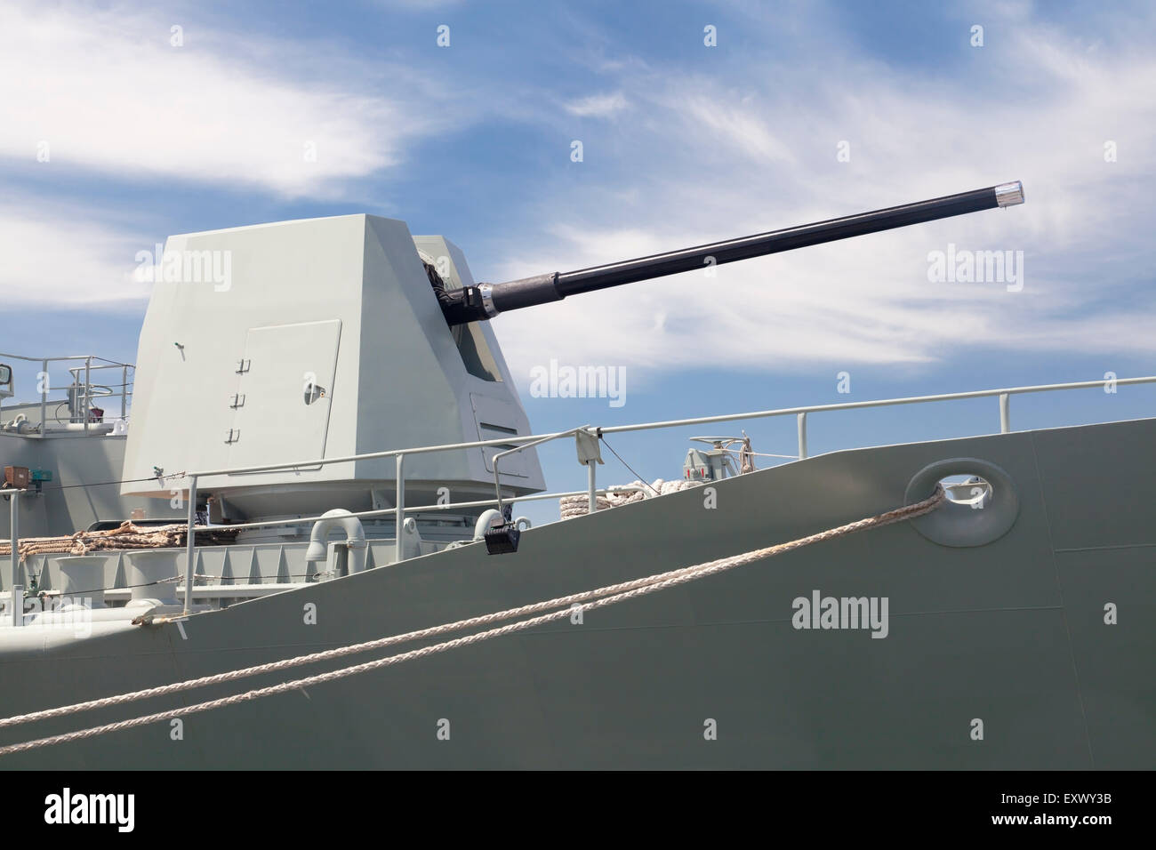 Turret on a destroyer Stock Photo